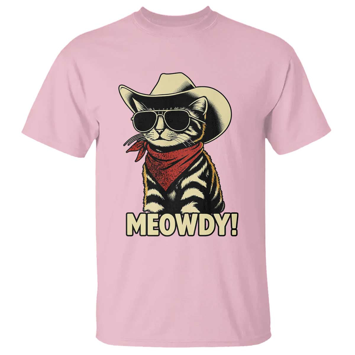 Vintage Cowboy Cat T Shirt Retro 90s Western Country Rodeo Meowdy Partner - Wonder Print Shop