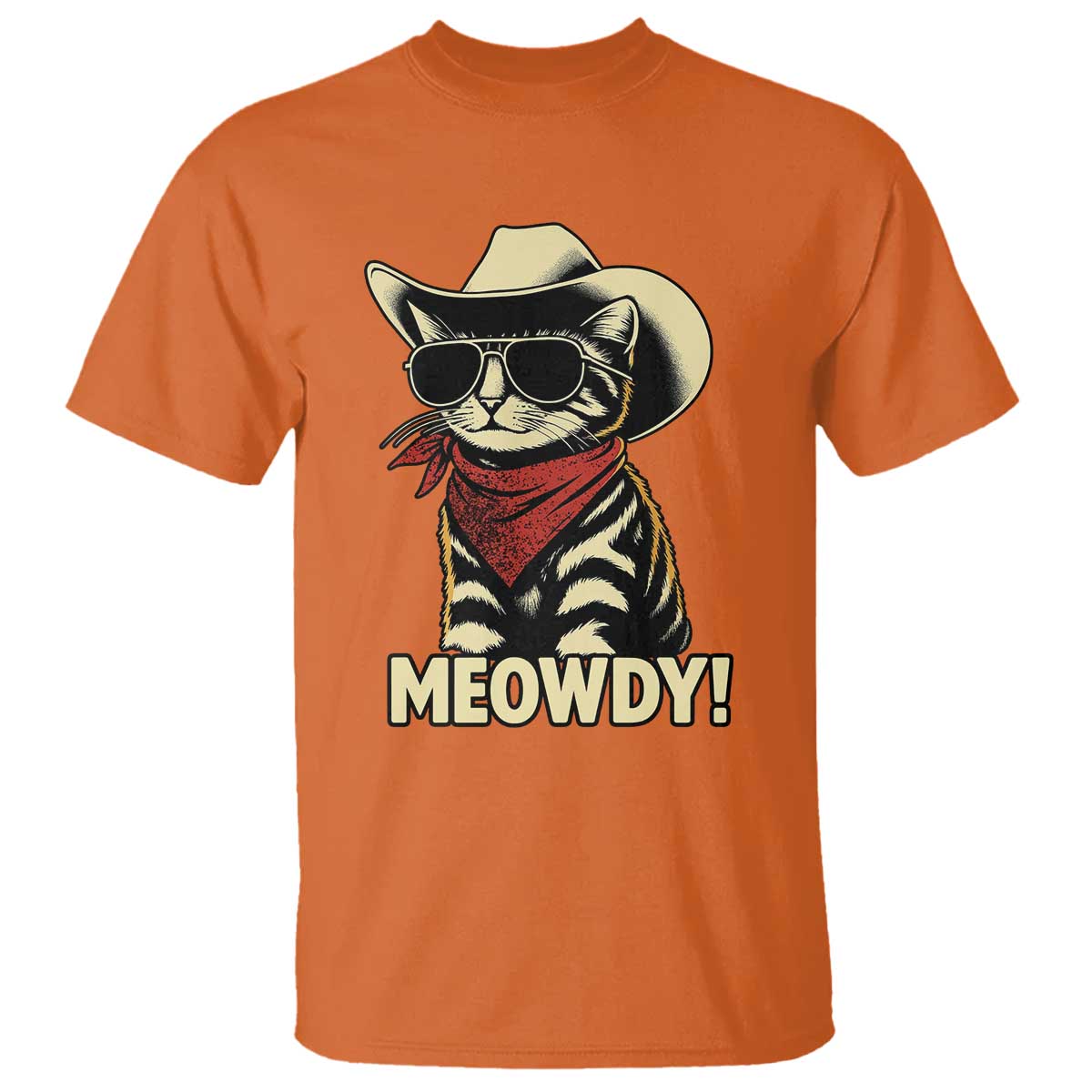 Vintage Cowboy Cat T Shirt Retro 90s Western Country Rodeo Meowdy Partner - Wonder Print Shop