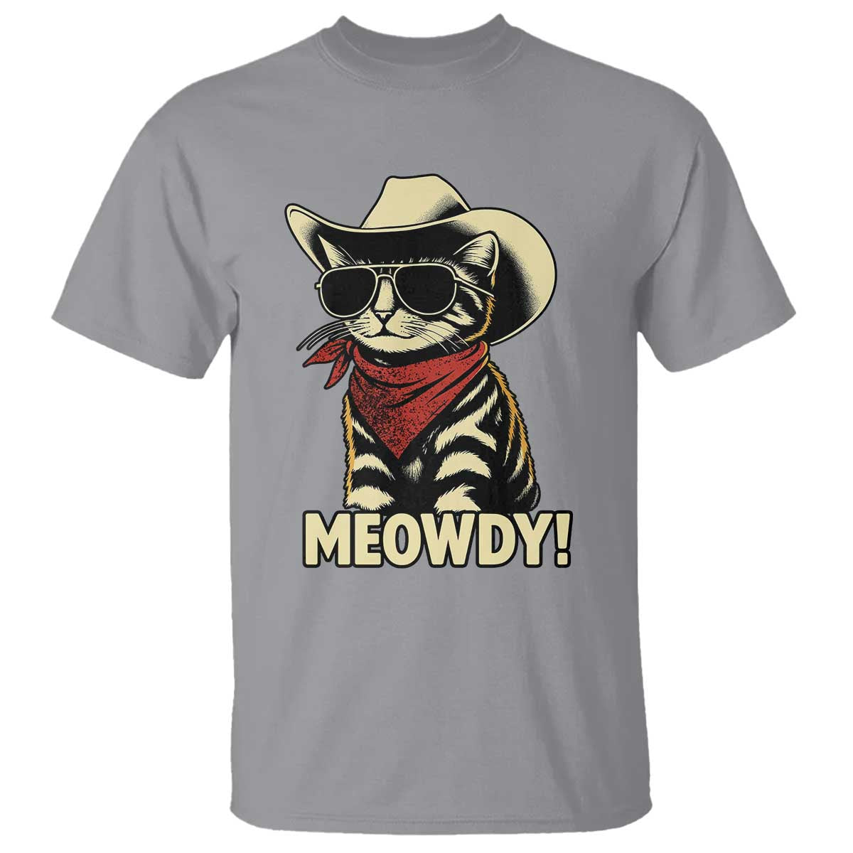 Vintage Cowboy Cat T Shirt Retro 90s Western Country Rodeo Meowdy Partner - Wonder Print Shop