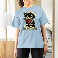 Vintage Cowboy Cat T Shirt For Women Retro 90s Western Country Rodeo Meowdy Partner - Wonder Print Shop