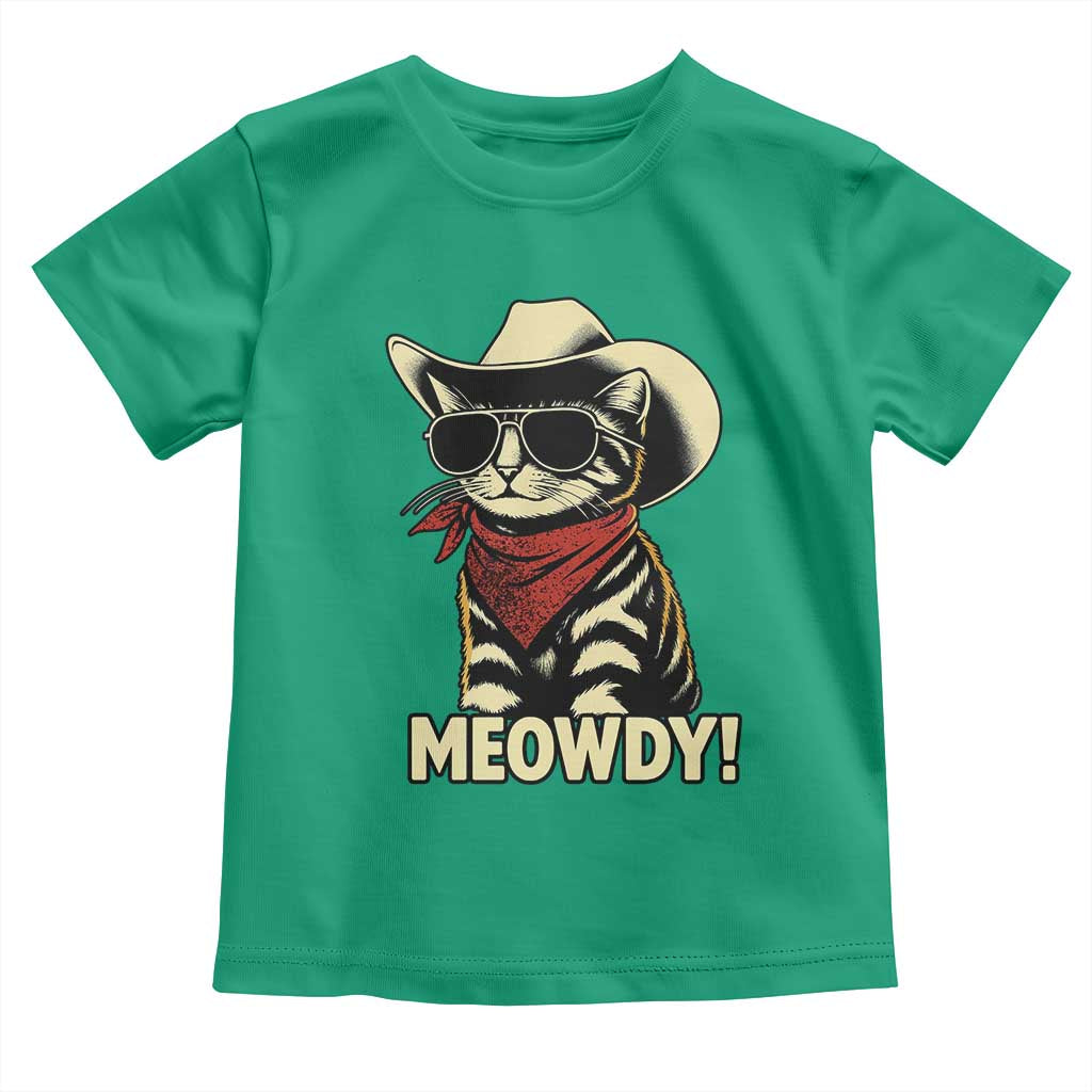 Vintage Cowboy Cat Toddler T Shirt Retro 90s Western Country Rodeo Meowdy Partner - Wonder Print Shop
