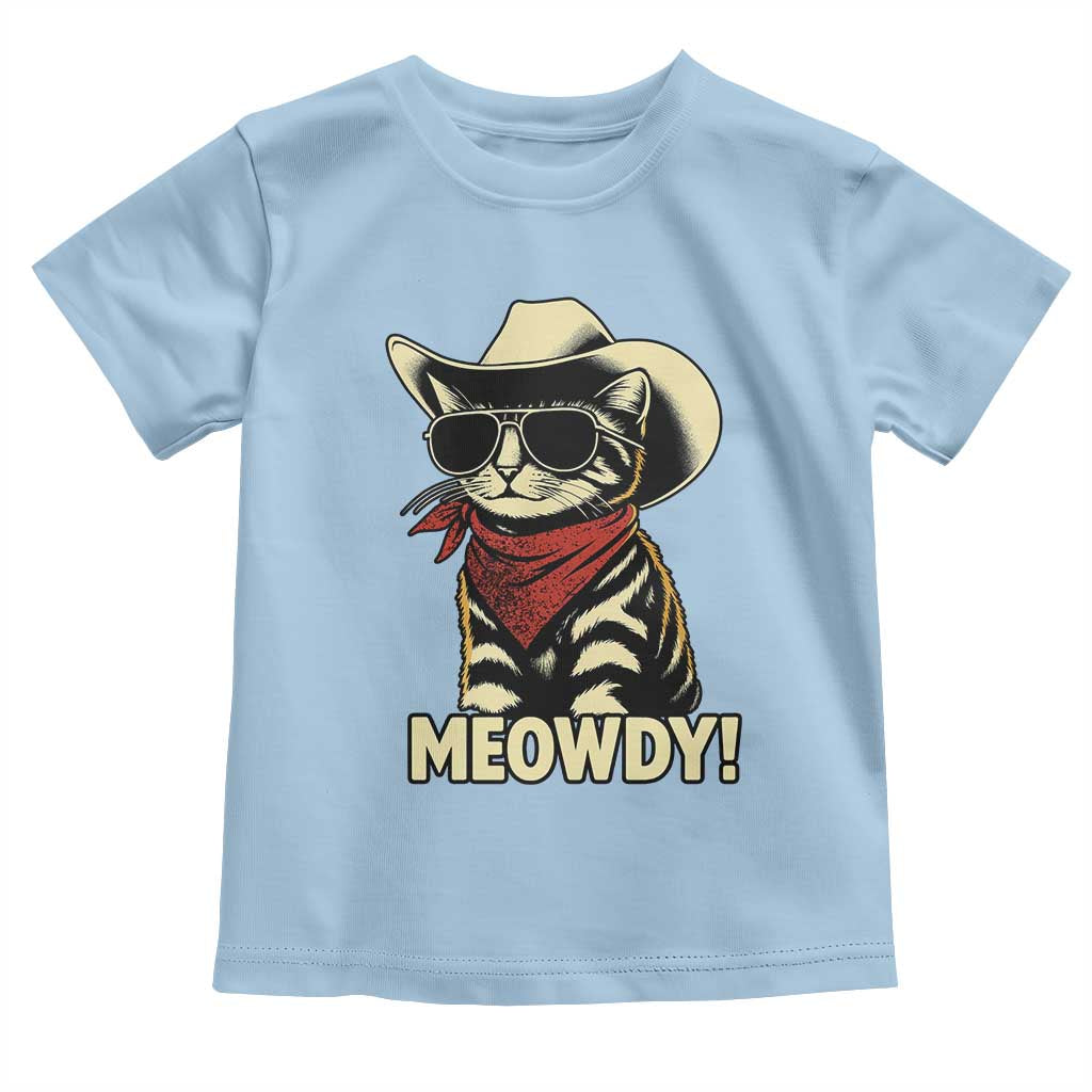 Vintage Cowboy Cat Toddler T Shirt Retro 90s Western Country Rodeo Meowdy Partner - Wonder Print Shop