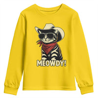 Vintage Cowboy Cat Youth Sweatshirt Retro 90s Western Country Rodeo Meowdy Partner - Wonder Print Shop