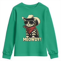 Vintage Cowboy Cat Youth Sweatshirt Retro 90s Western Country Rodeo Meowdy Partner - Wonder Print Shop