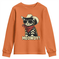 Vintage Cowboy Cat Youth Sweatshirt Retro 90s Western Country Rodeo Meowdy Partner - Wonder Print Shop