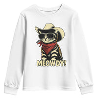 Vintage Cowboy Cat Youth Sweatshirt Retro 90s Western Country Rodeo Meowdy Partner - Wonder Print Shop