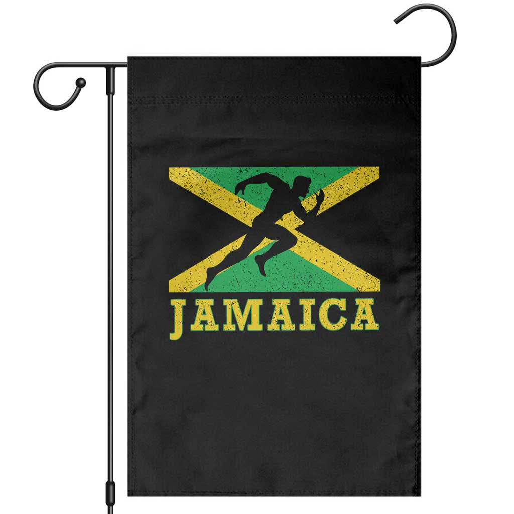 Jamaican Flag Track And Field Garden Flag Retro Vintage Jamaica Runner Track Team - Wonder Print Shop