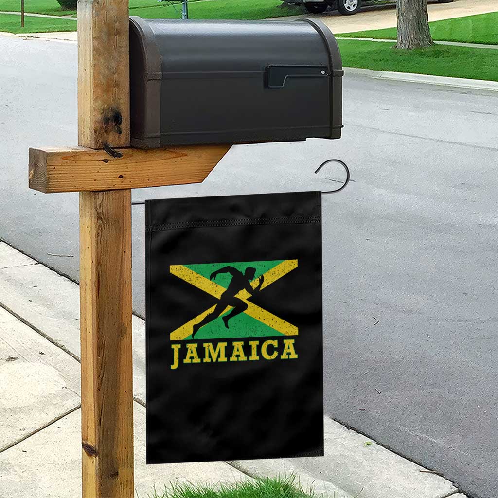 Jamaican Flag Track And Field Garden Flag Retro Vintage Jamaica Runner Track Team - Wonder Print Shop