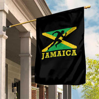 Jamaican Flag Track And Field Garden Flag Retro Vintage Jamaica Runner Track Team - Wonder Print Shop