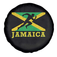 Jamaican Flag Track And Field Spare Tire Cover Retro Vintage Jamaica Runner Track Team - Wonder Print Shop