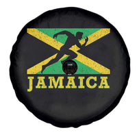 Jamaican Flag Track And Field Spare Tire Cover Retro Vintage Jamaica Runner Track Team - Wonder Print Shop