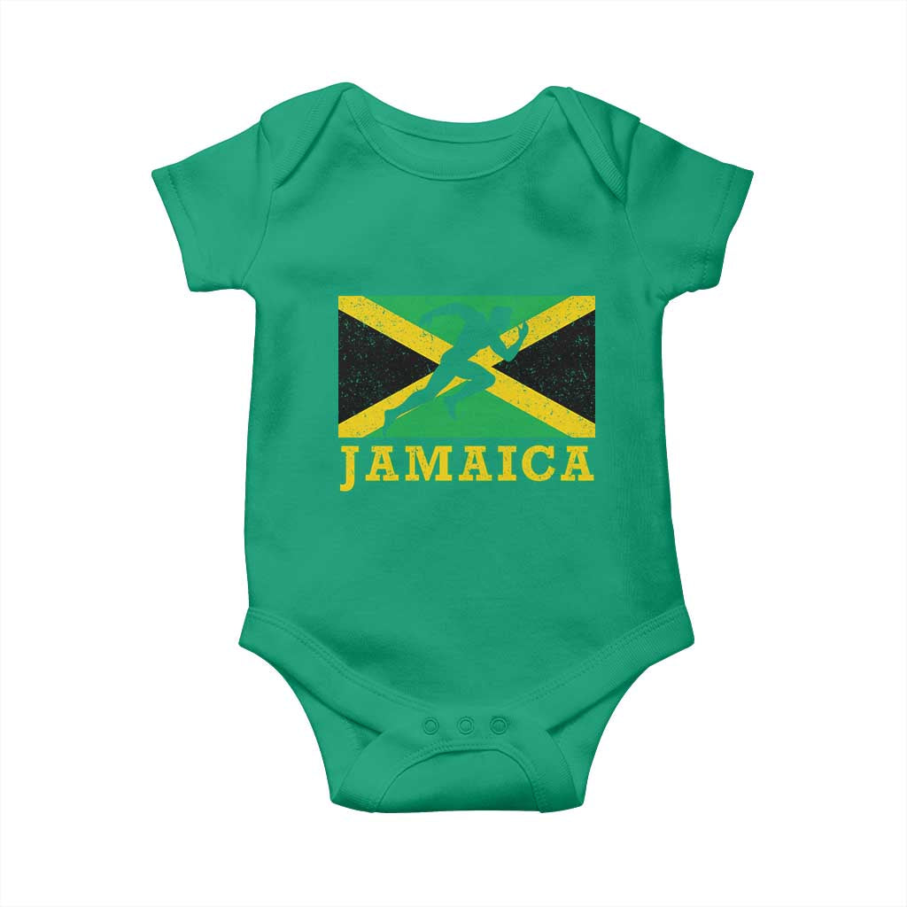 Jamaican Flag Track And Field Baby Onesie Retro Vintage Jamaica Runner Track Team - Wonder Print Shop