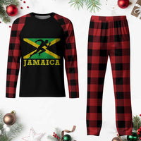 Jamaican Flag Track And Field Plaid Pajama Set Retro Vintage Jamaica Runner Track Team - Wonder Print Shop