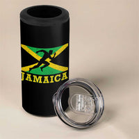 Jamaican Flag Track And Field 4 in 1 Can Cooler Tumbler Retro Vintage Jamaica Runner Track Team - Wonder Print Shop