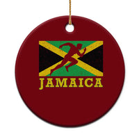 Jamaican Flag Track And Field Ceramic Ornament Retro Vintage Jamaica Runner Track Team - Wonder Print Shop