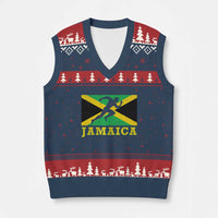 Jamaican Flag Track And Field V-Neck Knit Sweater Vest Retro Vintage Jamaica Runner Track Team - Wonder Print Shop