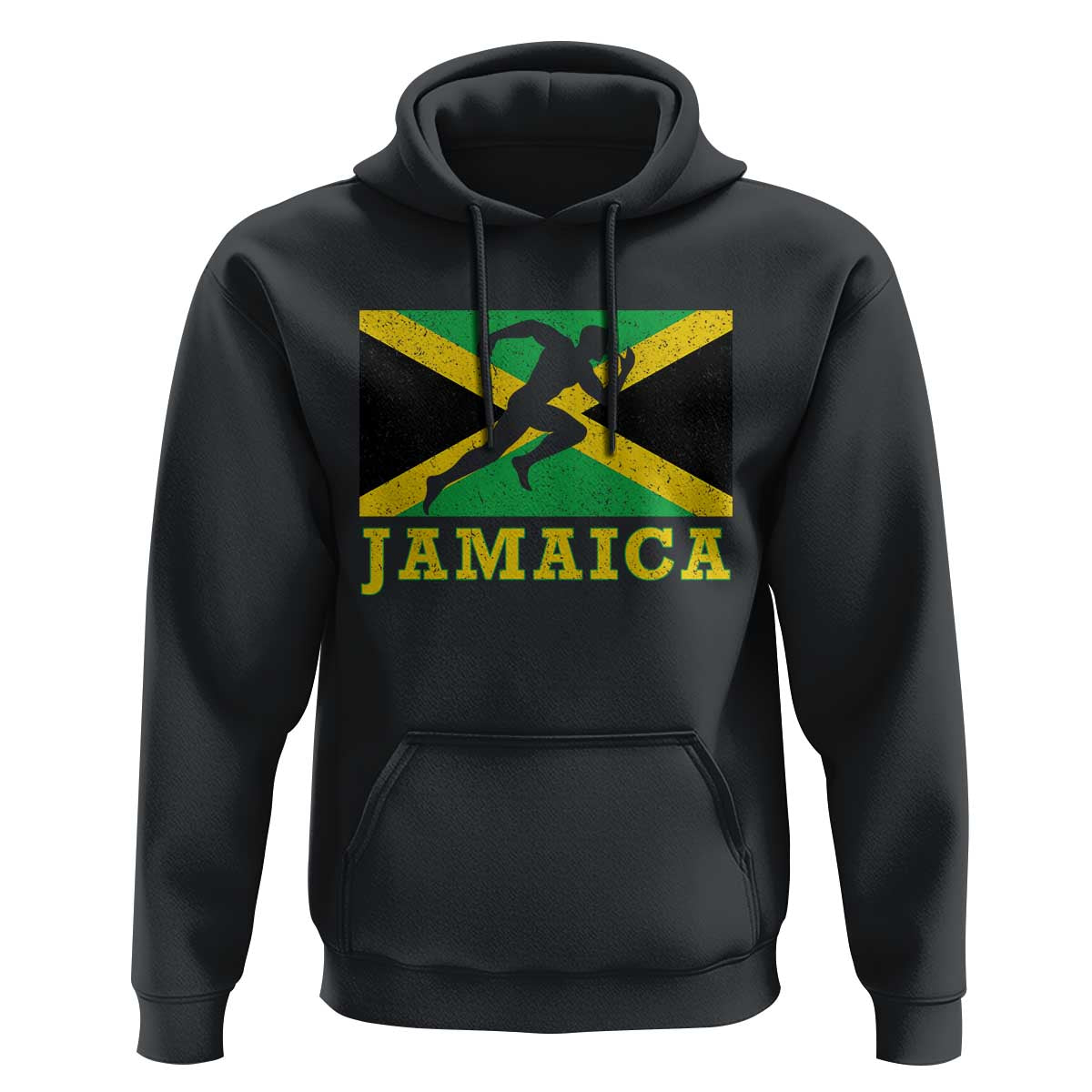 Jamaican Flag Track And Field Hoodie Retro Vintage Jamaica Runner Track Team - Wonder Print Shop