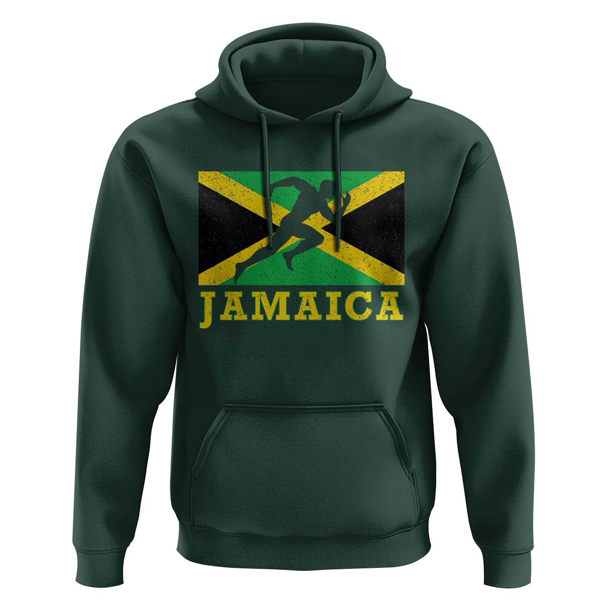 Jamaican Flag Track And Field Hoodie Retro Vintage Jamaica Runner Track Team - Wonder Print Shop