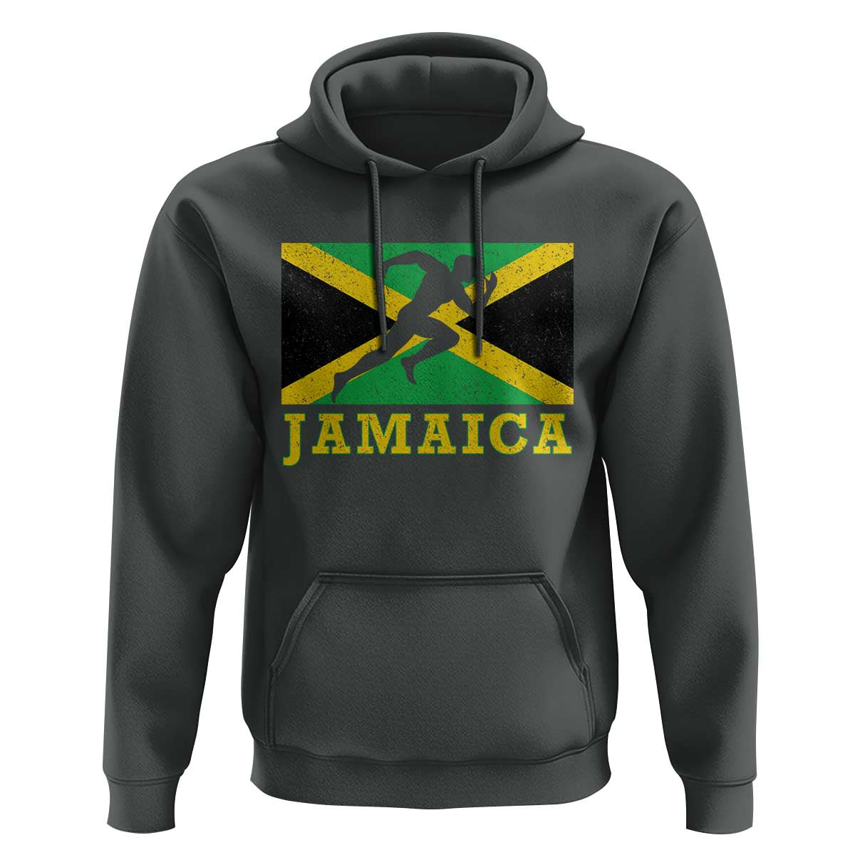 Jamaican Flag Track And Field Hoodie Retro Vintage Jamaica Runner Track Team - Wonder Print Shop
