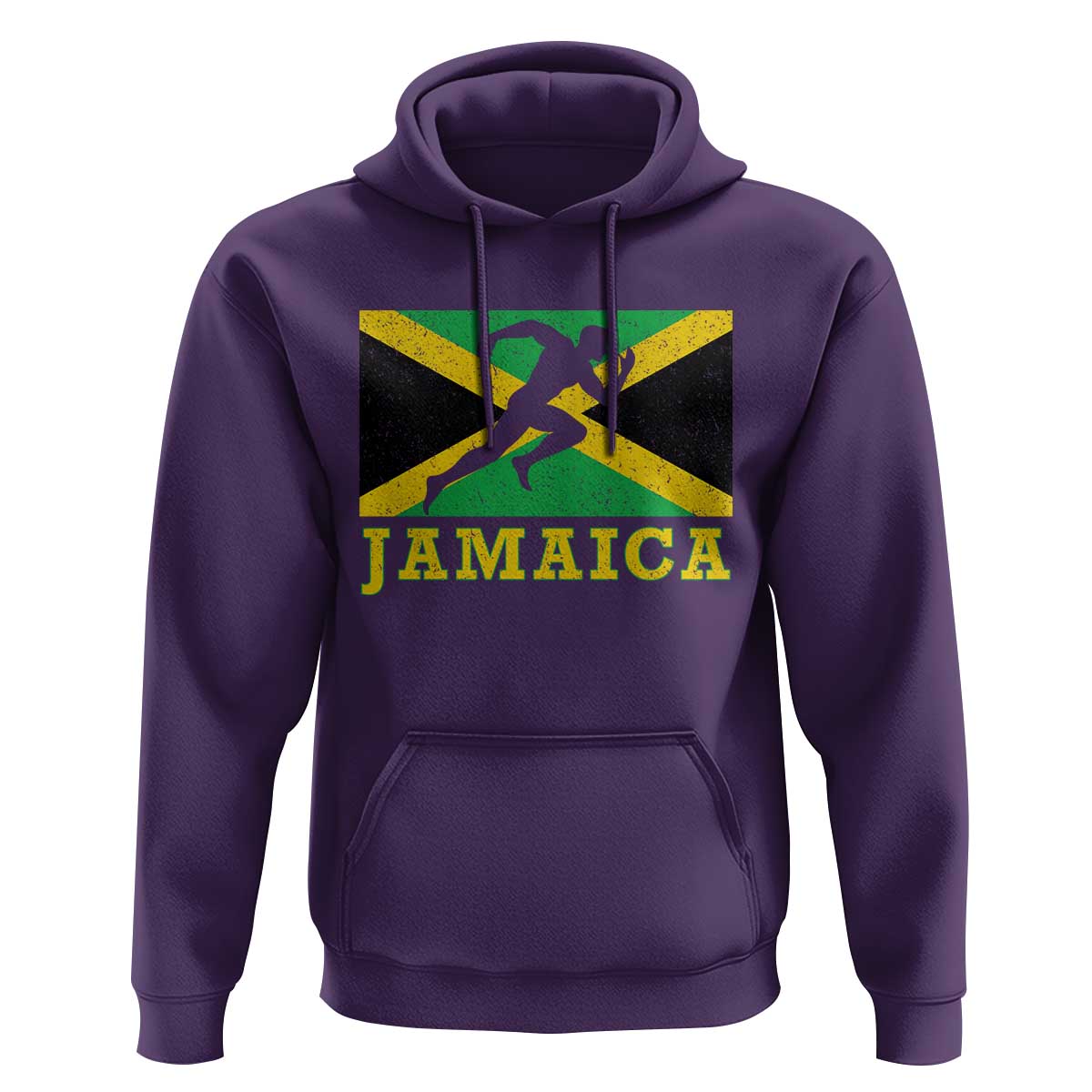 Jamaican Flag Track And Field Hoodie Retro Vintage Jamaica Runner Track Team - Wonder Print Shop