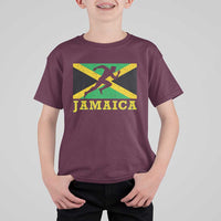 Jamaican Flag Track And Field T Shirt For Kid Retro Vintage Jamaica Runner Track Team - Wonder Print Shop
