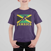 Jamaican Flag Track And Field T Shirt For Kid Retro Vintage Jamaica Runner Track Team - Wonder Print Shop