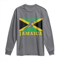 Jamaican Flag Track And Field Long Sleeve Shirt Retro Vintage Jamaica Runner Track Team - Wonder Print Shop