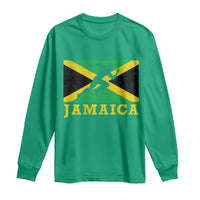 Jamaican Flag Track And Field Long Sleeve Shirt Retro Vintage Jamaica Runner Track Team - Wonder Print Shop