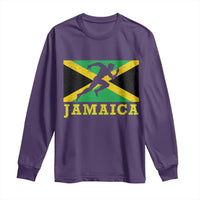 Jamaican Flag Track And Field Long Sleeve Shirt Retro Vintage Jamaica Runner Track Team - Wonder Print Shop