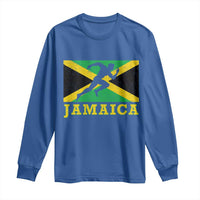 Jamaican Flag Track And Field Long Sleeve Shirt Retro Vintage Jamaica Runner Track Team - Wonder Print Shop