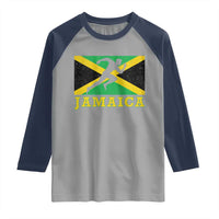 Jamaican Flag Track And Field Raglan Shirt Retro Vintage Jamaica Runner Track Team - Wonder Print Shop