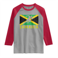 Jamaican Flag Track And Field Raglan Shirt Retro Vintage Jamaica Runner Track Team - Wonder Print Shop
