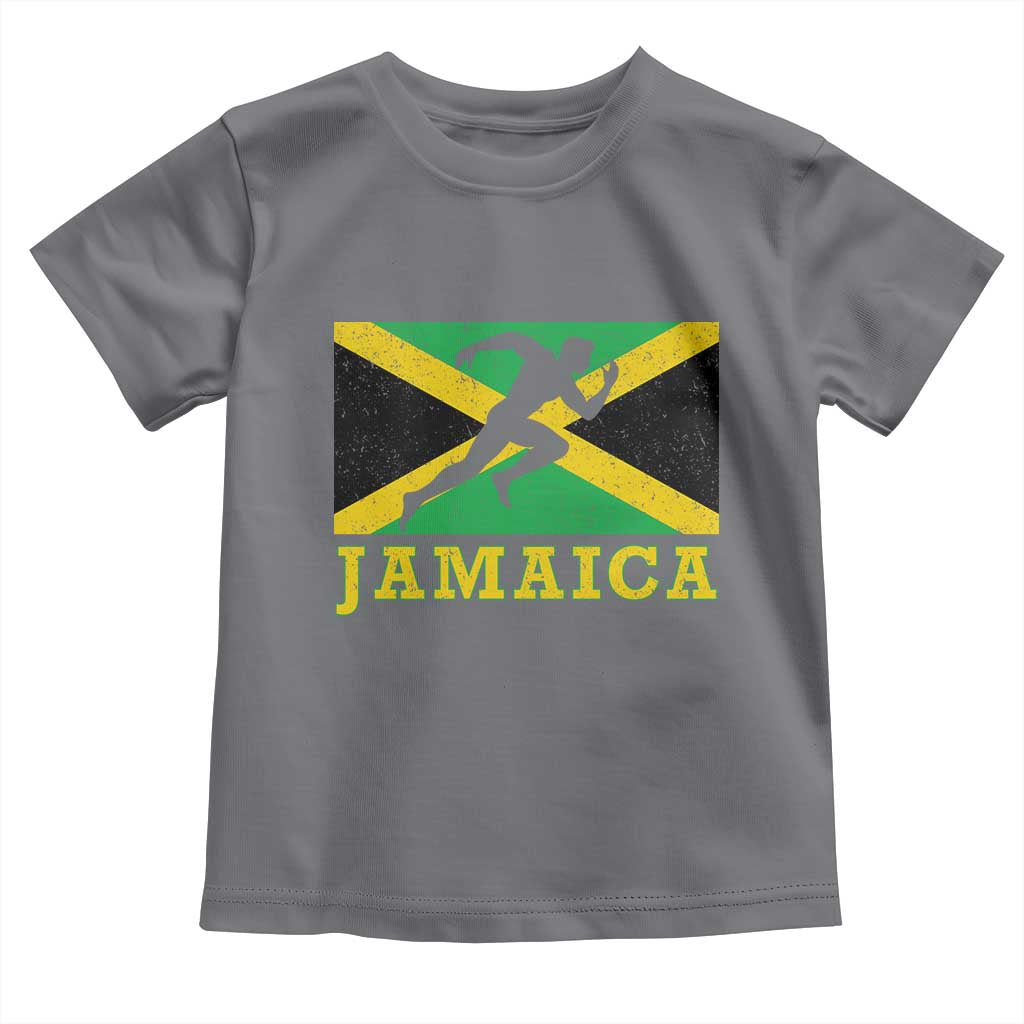 Jamaican Flag Track And Field Toddler T Shirt Retro Vintage Jamaica Runner Track Team - Wonder Print Shop