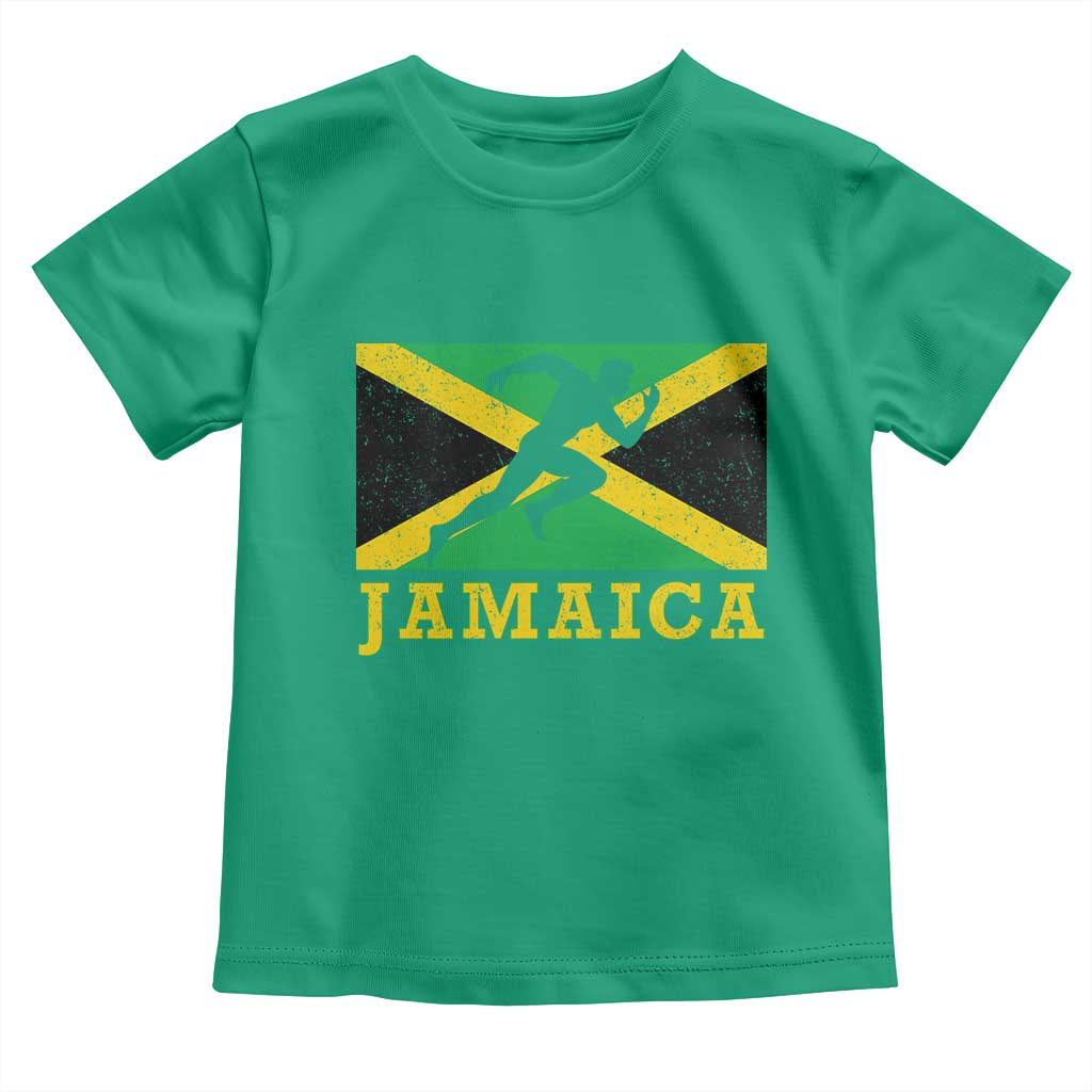 Jamaican Flag Track And Field Toddler T Shirt Retro Vintage Jamaica Runner Track Team - Wonder Print Shop
