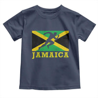 Jamaican Flag Track And Field Toddler T Shirt Retro Vintage Jamaica Runner Track Team - Wonder Print Shop