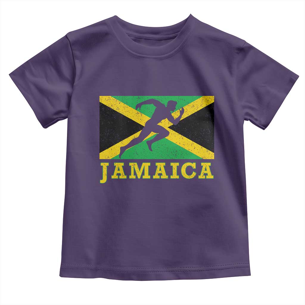 Jamaican Flag Track And Field Toddler T Shirt Retro Vintage Jamaica Runner Track Team - Wonder Print Shop