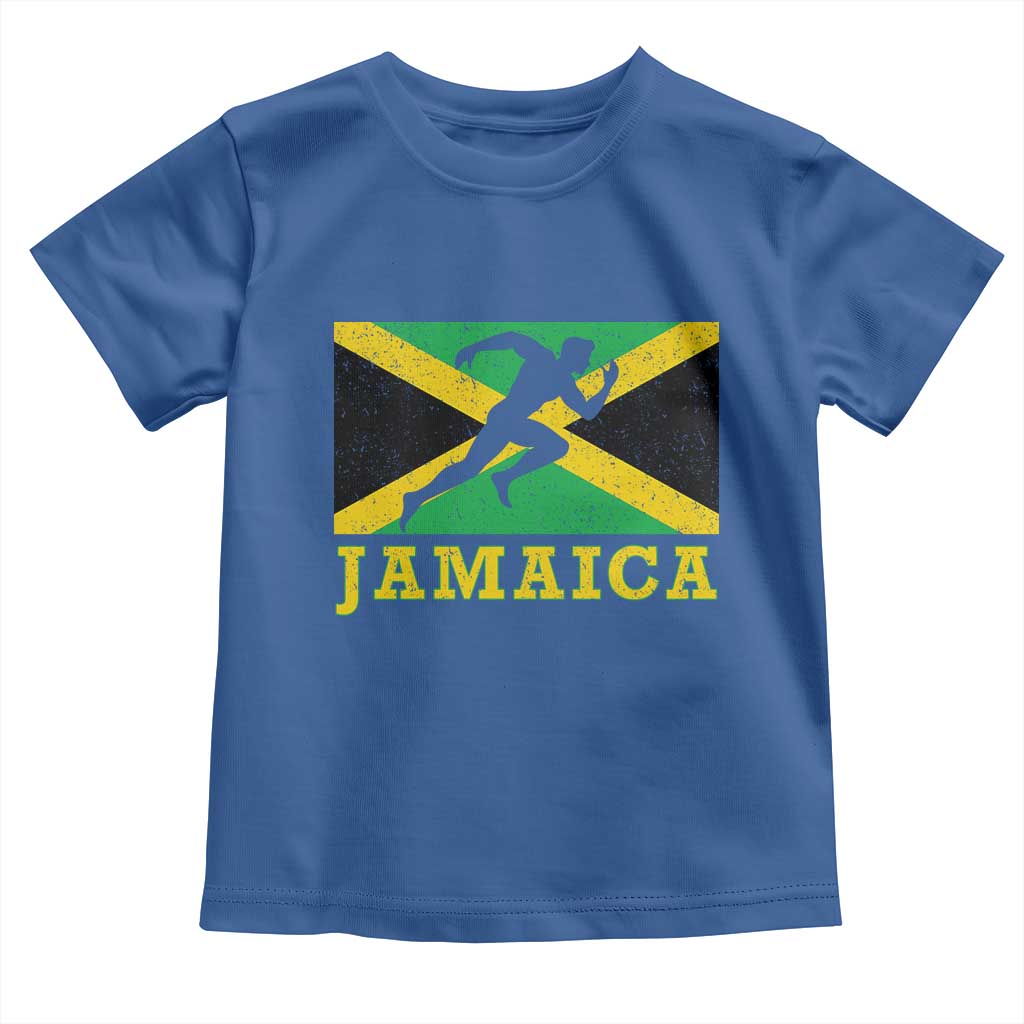 Jamaican Flag Track And Field Toddler T Shirt Retro Vintage Jamaica Runner Track Team - Wonder Print Shop