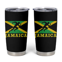 Jamaican Flag Track And Field Tumbler Cup Retro Vintage Jamaica Runner Track Team - Wonder Print Shop
