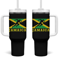 Jamaican Flag Track And Field Tumbler With Handle Retro Vintage Jamaica Runner Track Team - Wonder Print Shop