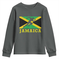 Jamaican Flag Track And Field Youth Sweatshirt Retro Vintage Jamaica Runner Track Team - Wonder Print Shop