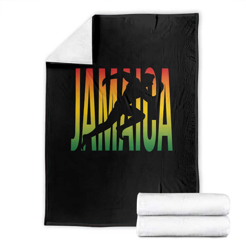 Jamaica Track And Field Throw Blanket Retro Vintage Sport Jamaican Flag - Wonder Print Shop