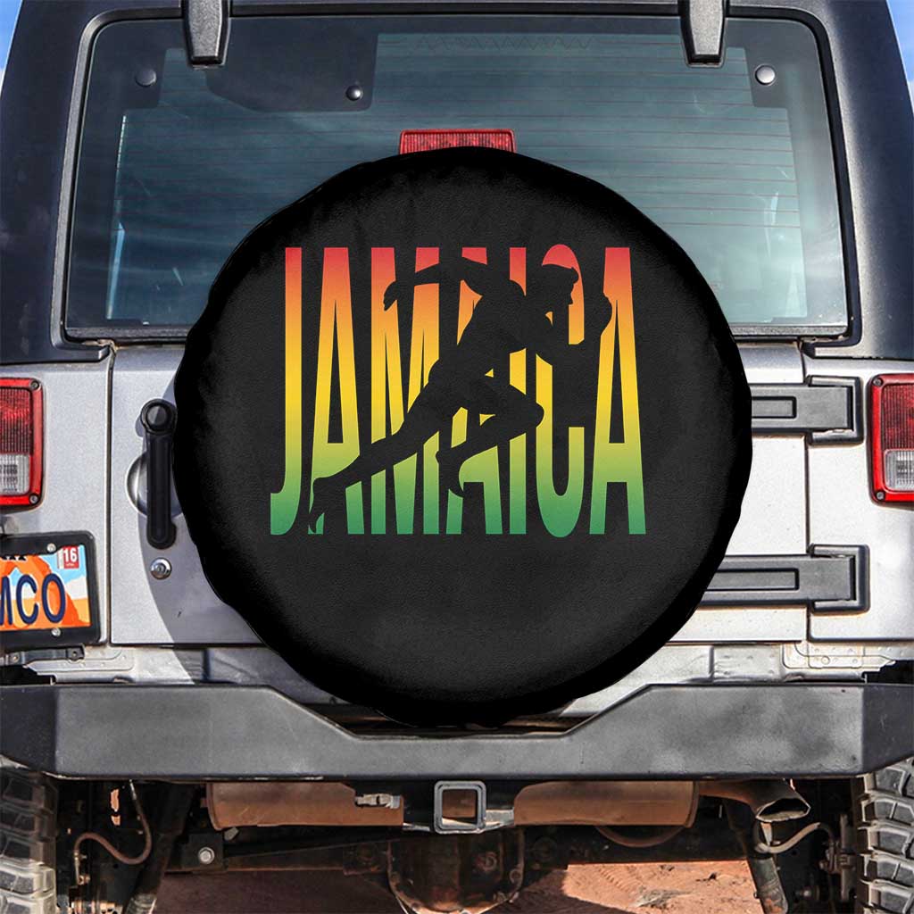 Jamaica Track And Field Spare Tire Cover Retro Vintage Sport Jamaican Flag - Wonder Print Shop