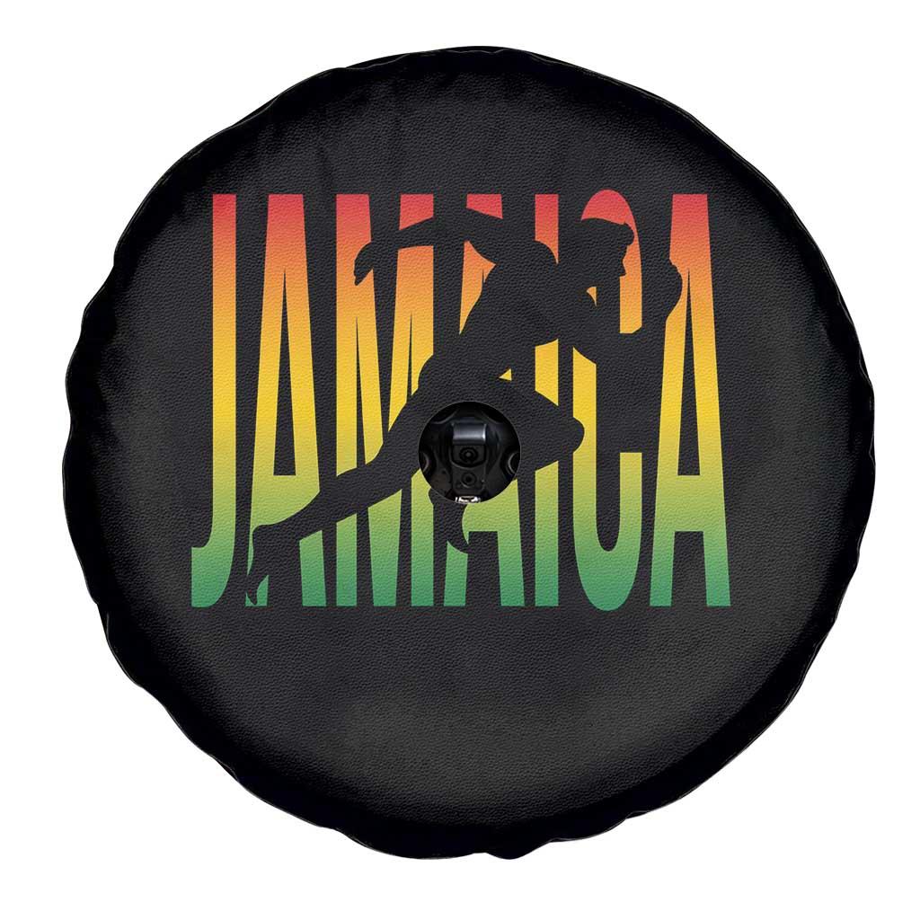 Jamaica Track And Field Spare Tire Cover Retro Vintage Sport Jamaican Flag - Wonder Print Shop