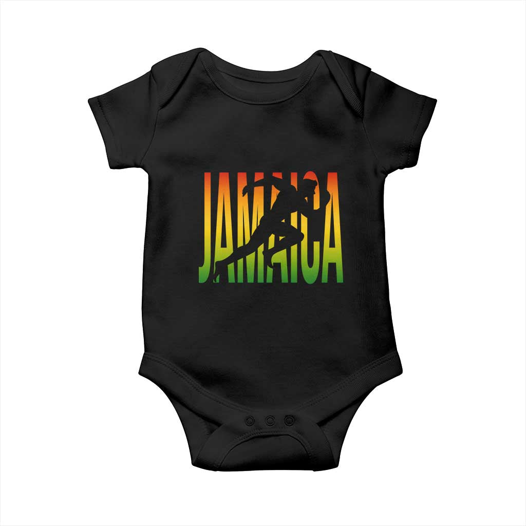 Jamaica Track And Field Baby Onesie Retro Vintage Sport Jamaican Flag - Wonder Print Shop