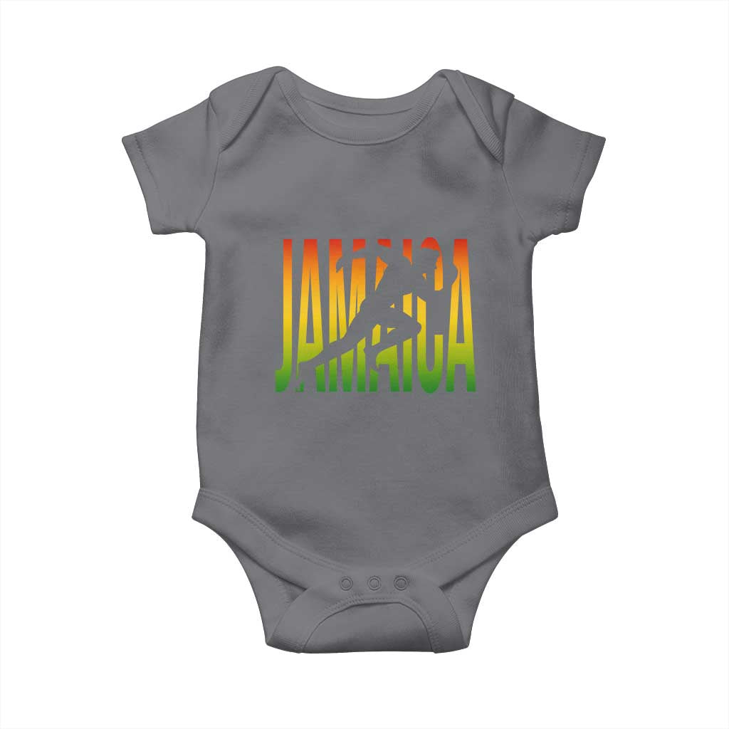 Jamaica Track And Field Baby Onesie Retro Vintage Sport Jamaican Flag - Wonder Print Shop