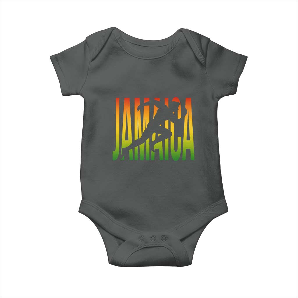 Jamaica Track And Field Baby Onesie Retro Vintage Sport Jamaican Flag - Wonder Print Shop