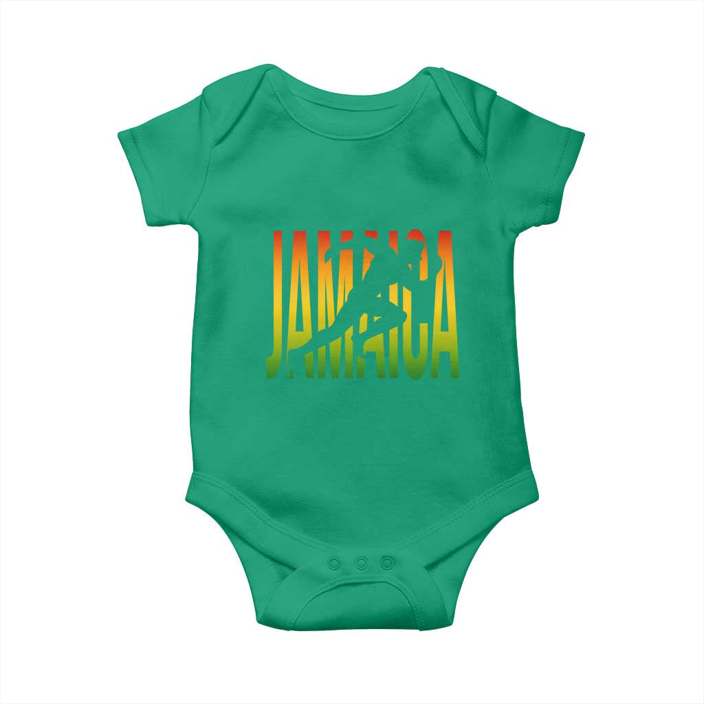 Jamaica Track And Field Baby Onesie Retro Vintage Sport Jamaican Flag - Wonder Print Shop