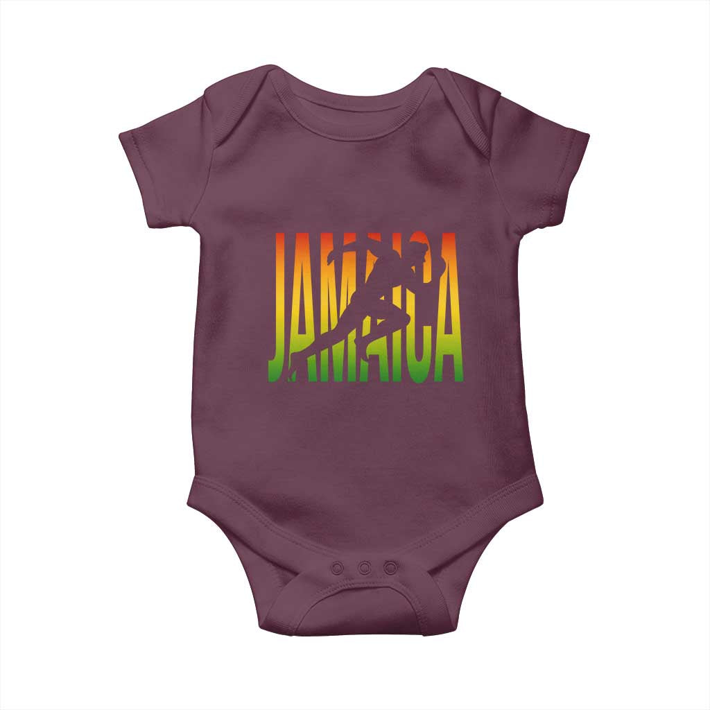 Jamaica Track And Field Baby Onesie Retro Vintage Sport Jamaican Flag - Wonder Print Shop