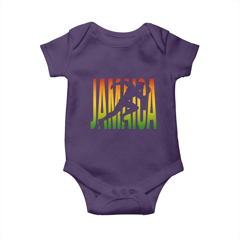 Jamaica Track And Field Baby Onesie Retro Vintage Sport Jamaican Flag - Wonder Print Shop