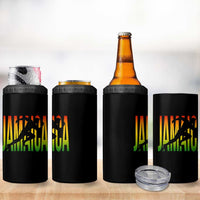 Jamaica Track And Field 4 in 1 Can Cooler Tumbler Retro Vintage Sport Jamaican Flag - Wonder Print Shop